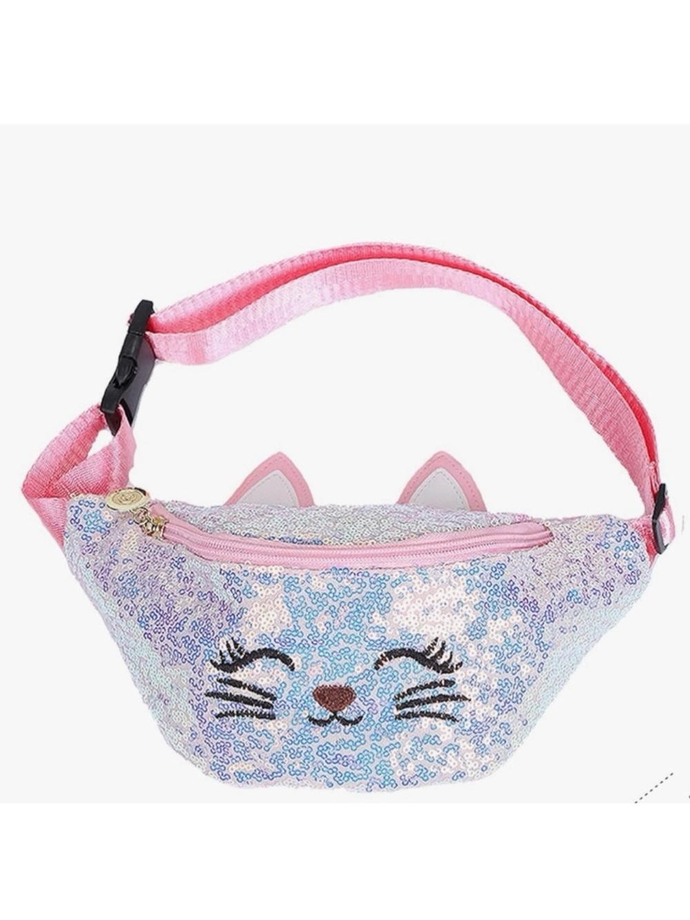 BIBDOO Girls Sequin Cat Belt Bag